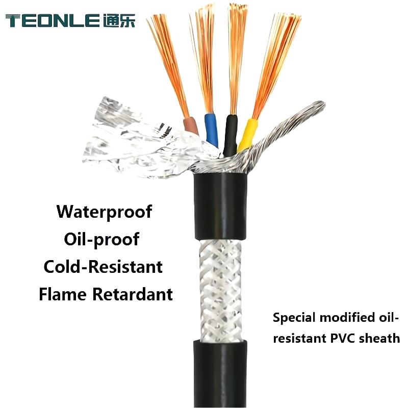 RVVYP屏蔽線控制線2*0.5平方純銅2芯0.75平方軟電線